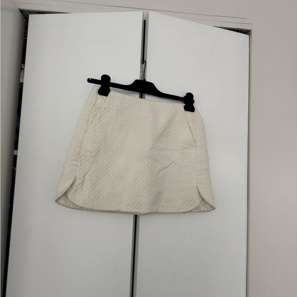 Topshop Cream Pencil Mini Skirt with Slit